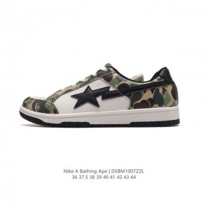 A Bathing Ape 安逸猿 男女运动鞋复古板鞋 升级原楦原纸版数据开发，采用超软皮革鞋面材质，内置全掌air Sole气垫定制联乘，日本里原宿潮流品牌a