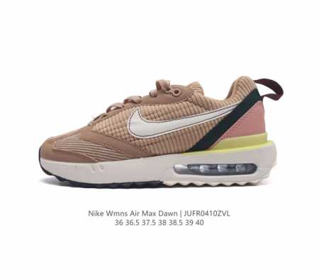 耐克 Nike Air Max Dawn 黎明系列 低帮气垫百搭休闲运动慢跑鞋 从配色上彰显出浓厚的复古气质。最大的亮点当属鞋型设计上加入结构元素，汲取1984 - 点击图像关闭