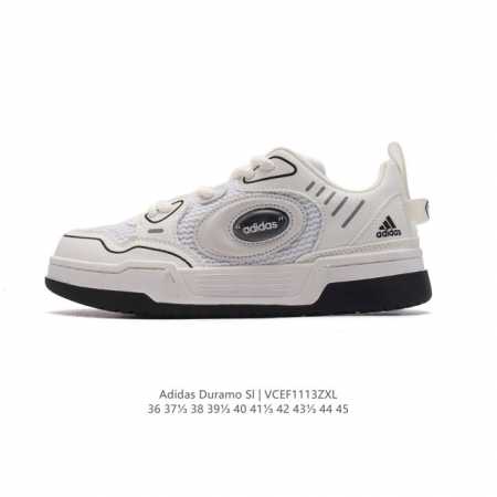 Adidas 阿迪达斯 阿迪达斯adidas Duramo Sl 男女子跑鞋时尚板鞋，选用皮革拼接网材鞋面，质轻而柔软，透气吸汗且防臭。鞋侧饰以经典三条纹作装饰 - 点击图像关闭