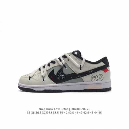 耐克 Nike Dunk Low Retro 运动鞋复古解构绑带板鞋 双鞋带。作为 80 年代经典篮球鞋款，起初专为硬木球场打造，后来成为席卷街头的时尚标杆，现 - 点击图像关闭