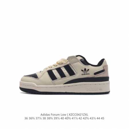 阿迪达斯 Adidas Adimatic 马蒂奇系列低帮复古鲨鱼面包鞋运动休闲滑板板鞋。整个鞋面由牛皮革制成，搭配品牌标志性大尺寸三条纹 Logo，超宽鞋带作为 - 点击图像关闭