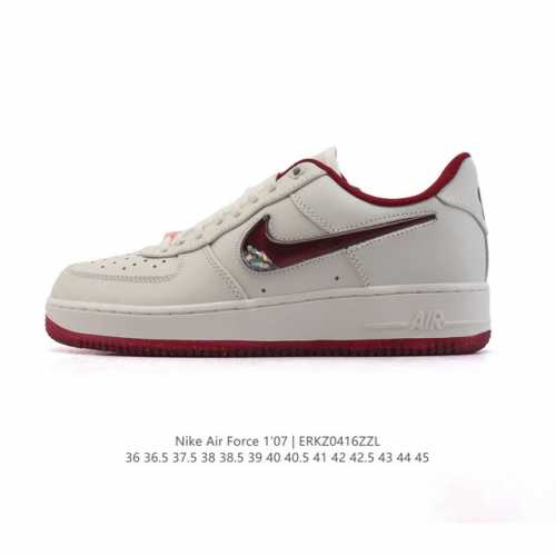 耐克 Nike Air Force 7 Low 2025新年新款 空军一号含气垫 小白鞋 低帮百搭厚底增高休闲运动板鞋。柔软、弹性十足的缓震性能和出色的中底设计