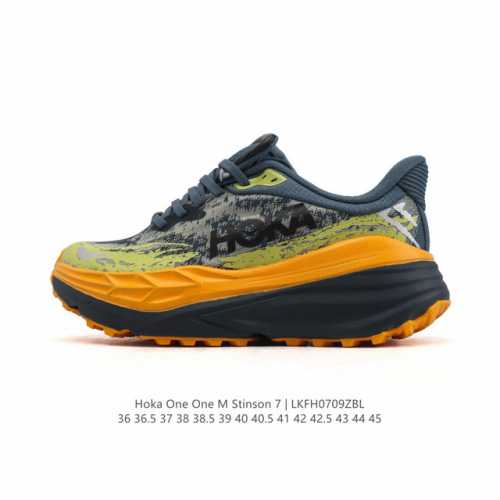 公司级 Hoka One One跑步鞋男女士户外 Stinson Atr 7 防滑抓地灵敏抗冲击徒步休闲鞋 夏季斯廷森厚底增高老爹鞋 7全地形越野跑鞋Stins
