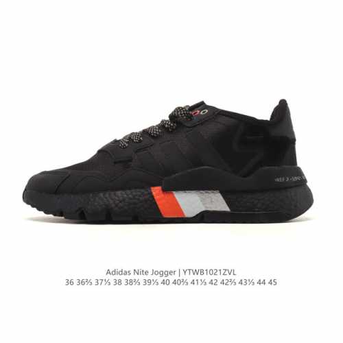 阿迪达斯 Adidas Nite Jogger 全新配色王嘉尔代言款男女士运动鞋，透气网面鞋面 夜行者 3M反光 真爆大底复古跑鞋。 针织透气网布搭配皮革拼接打