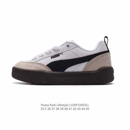 Puma 彪马 男女运动板鞋，原楦原纸版开发版型，采用环保纤维革组合翻毛皮饰片鞋面材质，外置耐磨橡胶大底蕾哈娜同系面包鞋太好看了！彪马puma Park Lif - 点击图像关闭