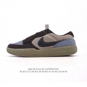 耐克Nike Sb Force 58 运动滑板鞋 这是一款将前沿创新带入街头的单品 它具有硫化杯底 具有出色的耐用性和灵活性 使用柔软皮革织物拼接 在饰面上放置