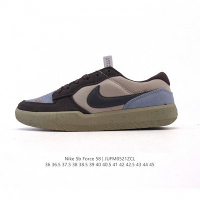 耐克Nike Sb Force 58 运动滑板鞋 这是一款将前沿创新带入街头的单品 它具有硫化杯底 具有出色的耐用性和灵活性 使用柔软皮革织物拼接 在饰面上放置