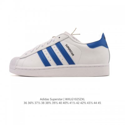 阿迪达斯 Adidas Superstar 2025年新款鞋子 经典贝壳头系列 新款休闲板鞋潮流男女士运动鞋 。鞋面皮革拼接材质 标志性的贝壳鞋头，简约的线条。