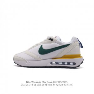 真标 耐克 Nike Air Max Dawn 黎明系列 低帮气垫百搭休闲运动慢跑鞋，从配色上彰显出浓厚的复古气质。最大的亮点当属鞋型设计上加入结构元素，汲取1