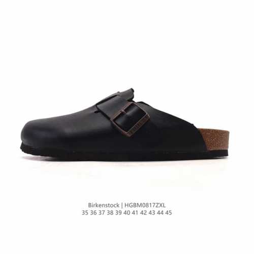 德国百年知名鞋履品牌 勃肯Birkenstock Boston Suede Shearling 波士顿系列休闲凉拖鞋 低帮复古软木底包头露跟休闲拖鞋#中底鞋床搭