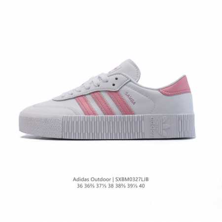 110 阿迪达斯 Adidas/三叶草 Outdoor 经典三条杠复古休闲运动板鞋 德训鞋 Samba 四季时尚简约小白鞋女鞋厚底增高百搭潮鞋。 类型：女鞋 货 - 点击图像关闭