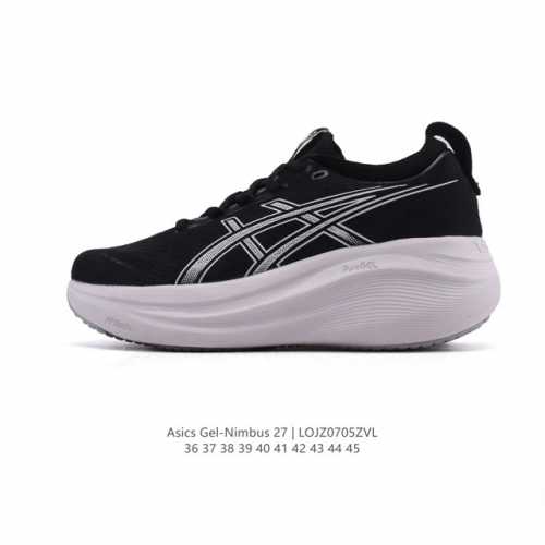 公司级 Asics亚瑟士升级Gel-Nimbus 27男女款跑鞋透气缓震回弹跑鞋N27跑步鞋该鞋款专为提高跑者舒适度和运动表现而设计，搭载了新型鞋面材料和更强的