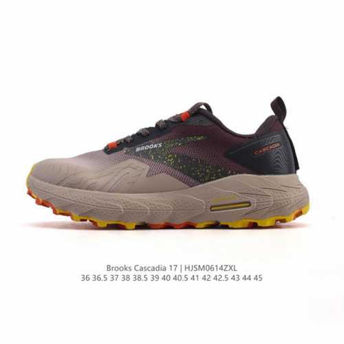 新品 真标 布鲁克斯夏季男女减震越野跑鞋Cascadia17山岩户外登山低帮徒步鞋 山岩17 中性款 越野跑鞋Brooks Cascadia 17 是一款专为长