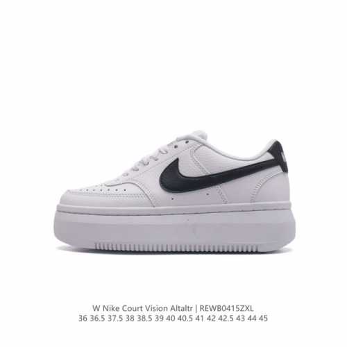 Nike耐克新款nike Court Vision Alta Ltr 厚底增高运动休闲板鞋。时尚设计，巧妙融合皮革材质搭配加高鞋底。出众篮球鞋外观搭配柔软鞋舌，