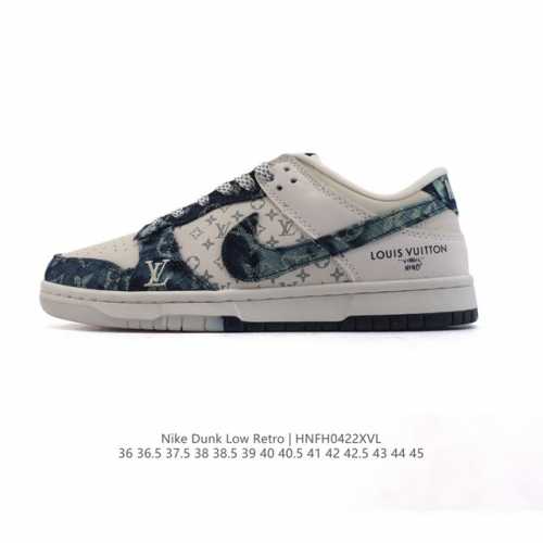 公司级 耐克 Nike Dunk Low Retro 运动鞋复古板鞋 路易威登联名。作为 80 年代经典篮球鞋款，起初专为硬木球场打造，后来成为席卷街头的时尚标