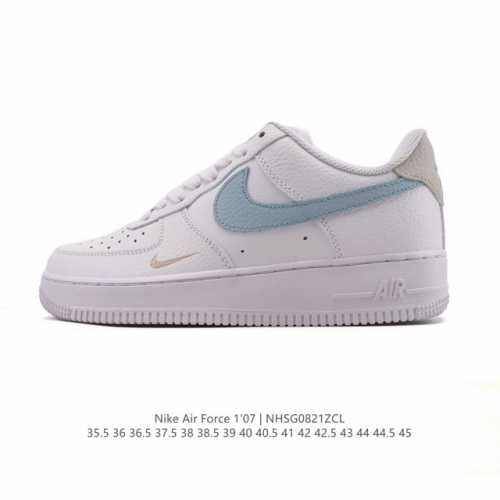 头层皮 耐克 Nike Air Force 1 '07 Low 空军一号含气垫 小白鞋 2025年新款 低帮百搭厚底增高休闲运动板鞋。柔软、弹性十足的缓震性能和