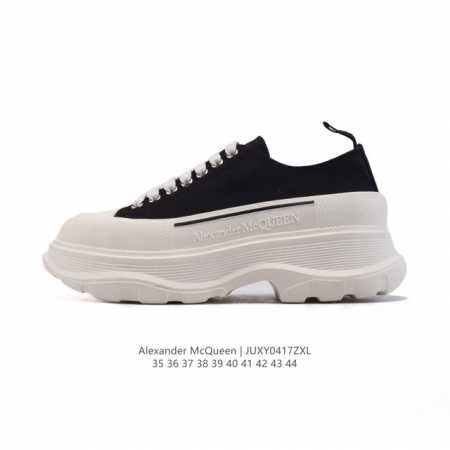 意大利高奢品牌-亚历山大 麦昆 Alexander Mcqueen Sole Sneakers 低帮时装厚底显高百搭休闲松糕跟板鞋 男女式小白鞋 厚底增高帆布运 - 点击图像关闭
