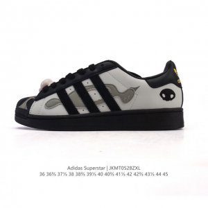 真标 阿迪达斯 Adidas Superstar 2025年新款鞋子 蛇年新款经典贝壳头系列 新款休闲板鞋潮流男女士运动鞋 鞋面柔软皮革拼接材质 标志性的贝壳鞋