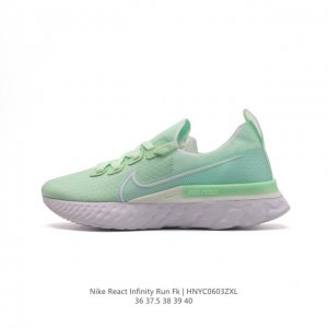 耐克女鞋nike React Infinity Run Fk 轻便透气缓震跑步鞋。专为帮助减少跑步伤害而设计，系带设计，释放鞋款潜力，助力一路畅跑。Nike R