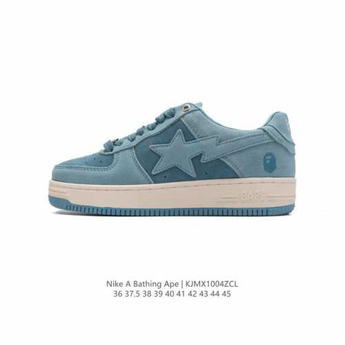 A Bathing Ape 安逸猿 男女运动鞋复古板鞋 升级原楦原纸版数据开发，采用超软皮革鞋面材质，内置全掌air Sole气垫定制联乘，日本里原宿潮流品牌a