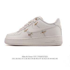 真标 头层皮 耐克 Nike Air Force 1 '07 Low 空军一号含气垫 小白鞋 低帮百搭厚底增高休闲运动板鞋。柔软、弹性十足的缓震性能和出色的中底