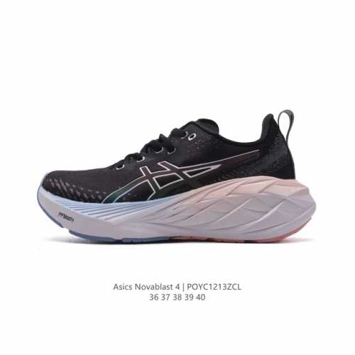 Asics 亚瑟士novablast4女士运动跑步鞋 厚底增高老爹鞋 缓震回弹透气耐磨跑鞋 一鞋一科技：Novablast 4，跑鞋中底同时实现厚软轻弹。主要科