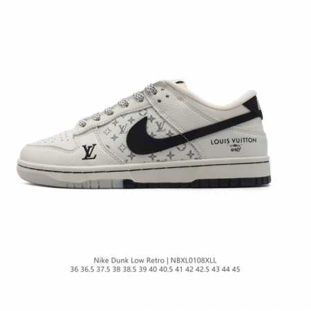 公司级 耐克 Nike Dunk Low Retro 运动鞋 2025新款 路易威登联名 经典复古板鞋。作为 80 年代经典篮球鞋款，起初专为硬木球场打造，后来 - 点击图像关闭