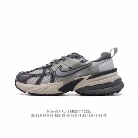 Nike 耐克 V2K Run 减震防滑 复古低帮运动跑步鞋 超火复古跑鞋，采用太空革组合呼吸网眼布鞋面材质，搭载正确4层组合底模，嵌入TPU加固稳定模块,双层 - 点击图像关闭