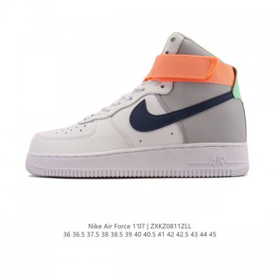 耐克 Nike Air Force 1 '07 空军一号高帮 魔术贴 含气垫 小白鞋 2025年新款 百搭厚底增高休闲运动板鞋。柔软、弹性十足的缓震性能和出色的