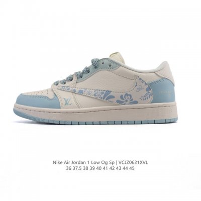 公司级 真标 耐克 Nike Air Jordan 1 Low Og Sp Military Blue Aj1乔1倒勾 2025年新款 蛇年新款 低帮篮球鞋 A