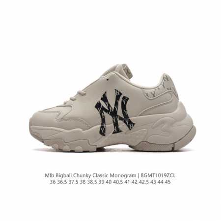 韩国MLB 男女复古老爹 MLB BIGBALL CHUNKY A 复古印花 男女厚底增高纽约洋基队老爹运动休闲鞋 ，MLB他们家老爹鞋一直都是深受大家喜爱的， - 点击图像关闭