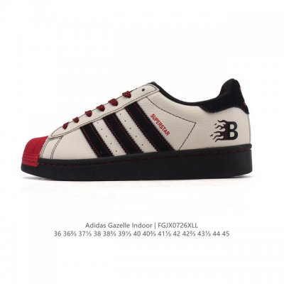 公司级 阿迪达斯 Adidas Superstar 2025年新款鞋子 蛇年新款经典贝壳头系列 新款休闲板鞋潮流男女士运动鞋。鞋面柔软皮革拼接材质 标志性的贝壳