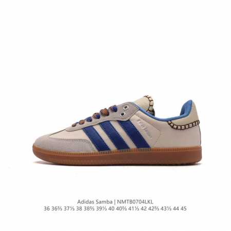 复古风十足，联乘英国设计师品牌Wales Bonner x Adidas Originals Samba Classic Black Pony 桑巴舞系列绅士德 - 点击图像关闭