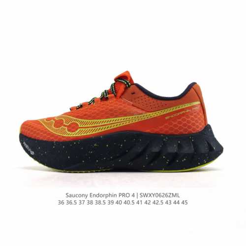 新品公司级 Saucony索康尼Endorphinpro啡鹏4陆地速鲨竞速碳板运动训练跑鞋 舒适百搭 网布减震透气支撑 低帮 碳板跑步鞋Saucony索康尼En