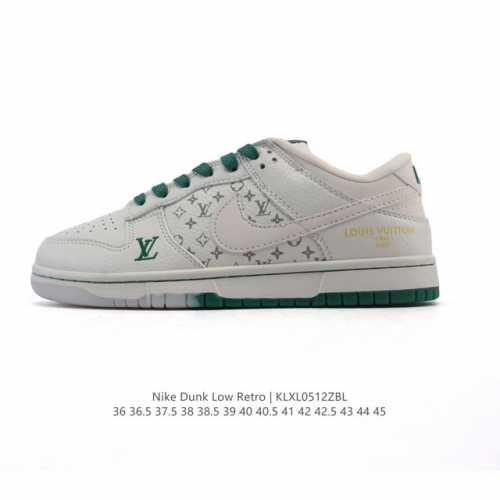 真标 耐克 Nike Dunk Low Retro 运动鞋复古板鞋 路易威登联名 作为 80 年代经典篮球鞋款，起初专为硬木球场打造，后来成为席卷街头的时尚标杆