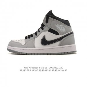 耐克 Nike Air Jordan 1 Mid 男女子篮球鞋时尚轻盈板鞋Aj1乔1运动鞋 乔丹一代 高帮复古休闲篮球鞋 。Air Jordan 1 Mid 搭