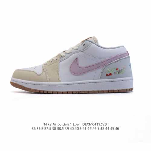 耐克 乔丹Air Jordan 1 Low Aj1 乔1 乔丹1代Aj1 低帮复古文化休闲运动篮球鞋，从1985 年面世的元年款汲取设计灵感，采用简洁大方的经典