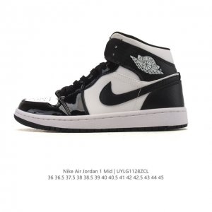 耐克 Nike Air Jordan 1 Mid 男女子篮球鞋时尚轻盈板鞋Aj1乔1运动鞋 乔丹一代 高帮复古休闲篮球鞋 。Air Jordan 1 Mid 搭