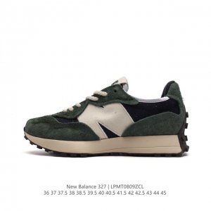 nb 新百伦 New Balance 327系列复古休闲运动慢跑鞋时尚男女运动鞋 以更纯粹的复古风格设计打造的全新造型 侧身还以解构设计，将 N 字标志以做旧压
