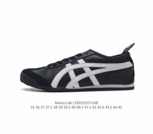 头层皮 Asics 亚瑟士 男女鞋真标半码制 日产经典老牌-鬼塚虎 Onitsuka Tiger Mexico 66经典墨西哥系列复古经典百搭板鞋休闲运动鞋慢跑