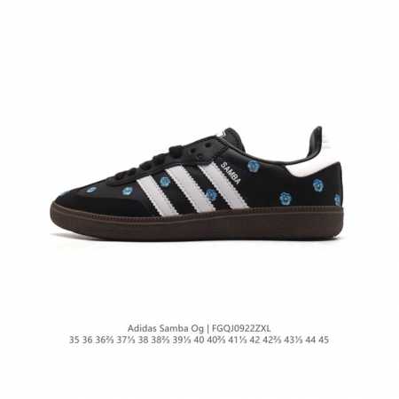 阿迪达斯 德训鞋 Adidas Originals Samba Og Shoes 经典运动鞋小白鞋 T头鞋 男女板鞋 鞋面刺绣花朵 彰显休闲摩登风情的时尚经典鞋 - 点击图像关闭