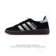 阿迪达斯 Adidas Handball Spezial 低帮三叶草学院风复古休闲板鞋 德训鞋 橡胶底柔软皮革经典运动鞋板鞋。圆头、缝合拼接设计、正面绑带、鞋舌