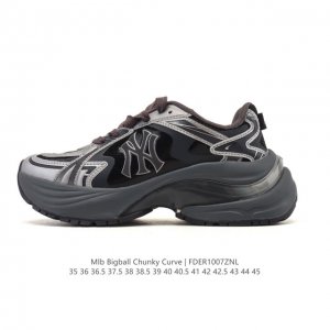 公司级 美职棒 Mlb Bigball Chunky Curve 纽约洋基队厚底增高老爹鞋男女复古鞋纽约洋基队休闲经典运动鞋。加厚鞋底，侧面有撞色Ny标识，打造