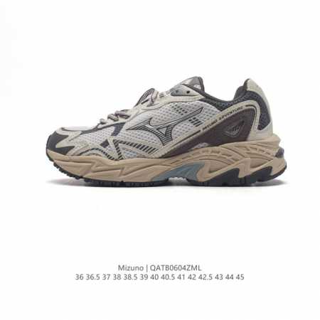Mizuno 美津浓 复古时尚休闲舒适减震运动跑步鞋 美津浓wave机械缓震，可以说是机械缓震跑鞋科技的翘楚。有着非凡的适应性，有着充分而持久的缓震能力和轻量化 - 点击图像关闭