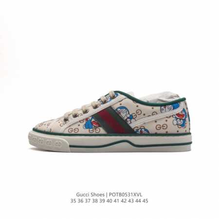 Gucci 古奇 小白鞋 古驰奢侈品男运动鞋休闲鞋子 Gucci Tennis 1977老花帆布鞋，经典耐穿复古感满满的gucci老花帆布鞋老花满印板鞋 红绿 - 点击图像关闭