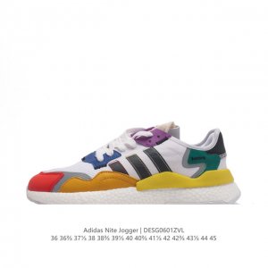 真爆 阿迪达斯 Adidas Nite Jogger 全新配色王嘉尔代言款运动鞋。织物透气鞋面 夜行者 3M反光 真爆大底复古跑鞋。 针织透气网布搭配皮革拼接打