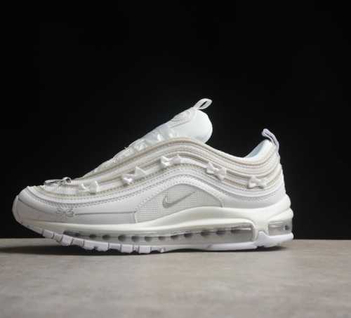 Nk Air Max 97 全掌气垫复古子弹跑步鞋 Dh8016-100 正确版型 细节 走线 简约搭配 巧妙的运用了 Air Max 97 的鞋面条纹设计 全