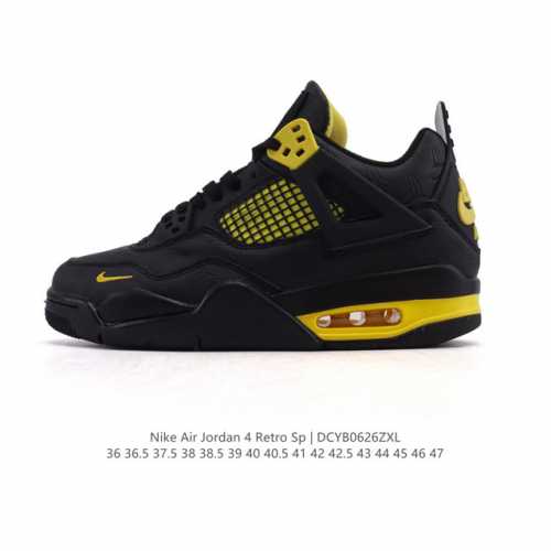真标 耐克 Nike Air Jordan 4 Retro Og迈克尔 乔丹Aj4代乔4 中帮复古休闲运动文化篮球鞋。秉承轻量化的速度型篮球鞋设计思想完成设计，
