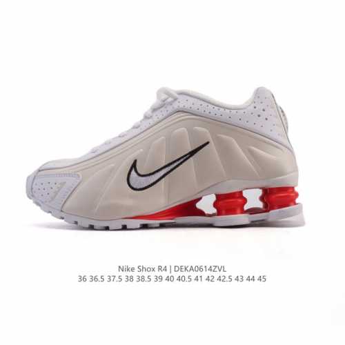 新品 耐克 Nike Shox R4 科技感运动鞋。金属质感鞋面 + 超大气柱 球鞋！Nike Shox R4上脚超炫酷Nike Shox R4十年经典鞋款，复