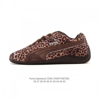 Puma Speedca Og 彪马极速赛车系列 豹纹 低帮德训风拼接复古百搭休闲运动赛车鞋 鞋款从80、90年代赛车手所穿的防火赛车鞋为原型，鞋身线条模仿了赛